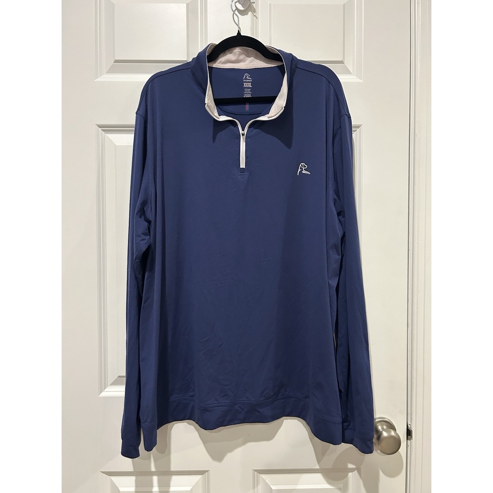 Rhoback Men's 3XL Performance Quarter Zip Golf Pullover Top Blue American Flag
